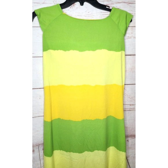 Rare Club Style Size 6 Yellow Green Multicolored Poly/Spandex Summer Nightgown - Picture 8 of 12